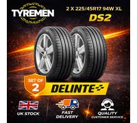 1X 225 45 17 DELINTE DS2 GREAT B/B RATED BRAND NEW HIGH QUALITY TYRE M+S XL 94W