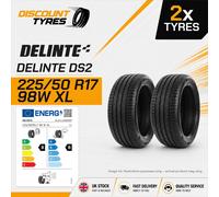 4X 225 50 17 DELINTE DS2 GREAT B/B RATED BRAND NEW HIGH QUALITY TYRES M+S XL 98W