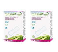 2 x 24 Masmi Anatomical Pantyliners Organic Cotton for Light Discharge, Hypoallergenic, Biodegradable. Free from Perfume, Viscose, Rayon, Chlorine and dioxins (2 x 24)