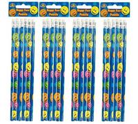 2 x 24 x Smiley Face Reward Pencils for Children, Ideal as Teacher Class Gifts