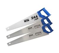 2 x 244 Hardpoint Handsaw 550mm (22in) & 1 x 244 Fine Cut Handsaw 550mm (22 | Hardpoint teeth for long service life | Comfortable handle with marking guide | Ideal for timber sheet materials