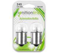2 X 245 12V R10W Car Sidelight Tail Number Plate Bayonet Light Bulbs Ba15S