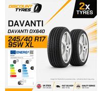 2 X 245/40R17 95W XL DAVANTI DX640 245 40 17 2454017 NEW TYRES