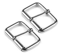2 x 25 mm Belt Buckles Single Prong Square Replacement Buckle Men Women Belt, Metal, Silver