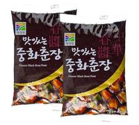 2 x 250g Daesang Chong Jung Won Chunjang - Chinese-Style Korean Black Bean Paste for Jjajangmyeon and Tteokbokki + Uplabel Creations Bamboo Chopsticks