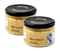 2 x 250g Premium Baba Ganoush Dips in Jars, Creamy Sesame Seed Paste with Roasted Aubergines & Lemon Juice, 500g