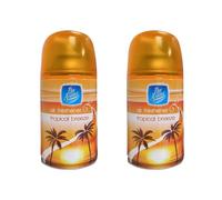 2 x 250ml Air Freshener Refill Tropical Breeze Long Lasting Fragrance Rids Bad Oudurs