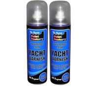 2 X 250ML WATERPROOF CLEAR YACHT VARNISH SPRAY PAINT NO CFCS INTERIOR EXTERIOR