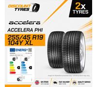 2 X 255/45R19 104Y XL ACCELERA PHI 255 45 19 2554519 NEW TYRES
