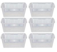 2 x 25cm Clear Plastic Handy Basket Storage Basket - Set of 6