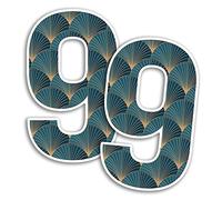 2 x 25cm Tall Art Deco Number Vinyl Stickers - Numbers Vintage Artistic Pattern Home Car Dustbins Wheelie Bin Garbage Bins Sticker (Number 9)