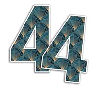 2 x 25cm Tall Art Deco Number Vinyl Stickers - Numbers Vintage Artistic Pattern Home Car Dustbins Wheelie Bin Garbage Bins Sticker (Number 4)