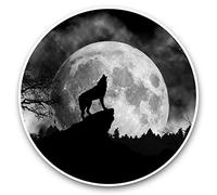2 x 25cm Vinyl Stickers - Spirit Blood Moon Wolf Halloween Decals 41527