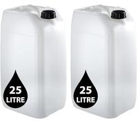 2 x 25L Plastic JERRY CAN for Water & Chemicals - UN Certified, Food Grade, Stackable with Tamper-Evident Cap, Ideal for Outdoor, Camping, Emergency, and Industrial Use