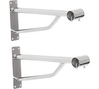 2 X 25mm /1 inch Premier HEAVY DUTY WALL FIX CHROME SUPPORT ARM BRACKET FOR 25MM DIAMETER TUBE, WALK IN WARDROBE TUBING HANGING RAIL SYSTEM FOR SHOPS, HOME