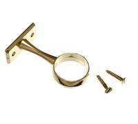 2 X 25mm Brass Plated Wardrobe Rod Rail Centre Support Bracket