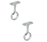 2 X 25mm Central Rail Rail Brackets - Chrome
