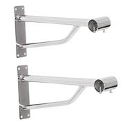 2 X 25mm or 1 inch Premier Heavy Duty Wall FIX Chrome Support ARM Bracket for 25MM Diameter Tube, Walk in Wardrobe Chrome TUBING Hanging Rail System for Shops, Home and Retail (2 x 25mm Tube Bracket)