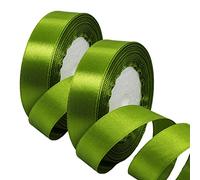 2 x 25mm Wide Emerald Green Ribbon Thick Satin Ribbon 22m, 1 inch Thick Vivid Green Ribbon for Gift Wrapping Wedding Christmas Birthday Cake Hair Bow Florist Bouquet Crafts Decorations