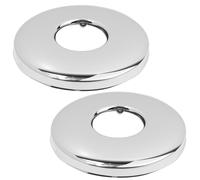 2 x 26mm G3/4 2PCS Chrome Tap Shower Pipe Cover, Pipe Covers High Collar Steel Pipe Covers Chrome for Concealing Tap Connection Holes in Bathrooms and Kitchens Chrome Pipe Covers