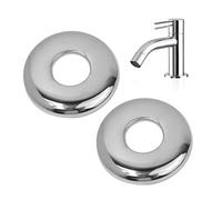 2 x 26mm G3/4 Chrome Pipe Cover, Shower Water Tap Round Valve Radiator Base Plate High Tall Hole Collar Stainless Steel, Easy Installation for Kitchen, Bathroom, Shower, Radiator
