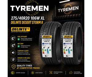 2 x 275/40ZR20 106W XL DELINTE DS8 DESERT STORM II 2754020 275 40 20 B