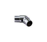 2 x 28mm Polished Chrome Bay Window Curtain Pole Elbow Joint Connector