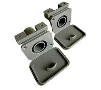 2 x 28mm Waste Outlet Hose Sockets with Flap - Caravan/Motorhome/Caravan Waste Connectors - Compatible with 81320 Rigid Pipe & 80008 28.5mm ID Grey Convoluted Hose
