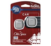 2 x 2ml Ambi Pur Car Air Freshener Vent Clip On Diffuser+ Refill - Old Spice