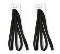2 x 3 Hair Headbands Elastics Long Stretch Plain Men Women Unisex Black - Bundled by Smart Cutie