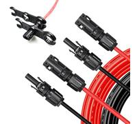 2 x 3 m Solar Cable with 2 Wrenches, 6 mm² 1500 V PV Solar Panel Extension Cable, Waterproof IP67 Solar Plug, PV Cable Extension for Solar Systems/Motorhomes/Navy/Power Plants (10AWG)
