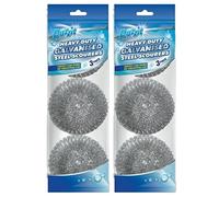 2 x 3 Pack Duzzit Heavy Duty Galvanised Steel Scourers Perfect For Household Use Long Lasting Protected Against Rust