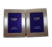 2" x 3" Twin 2 Picture Folding Photo Frame Gift Occasion 24223, silver