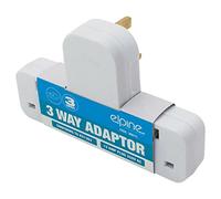 2 X 3 Way Socket Extension Wall Adaptor - 3 Gang Fused Plug Power Home Office Electrical Appliance Accessory Household Adapter | Pack Of 2