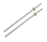 2 x 300 mm T8 OD 8 mm Pitch 2 mm Lead Stainless Steel Screw Rod Screw with Copper Nut Acme Wire for 3D Printer Z Axis