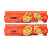 2 x 300g British Shorties, Traditional Shortcake Biscuits Made With Butter & Topped with Sugar - 600g