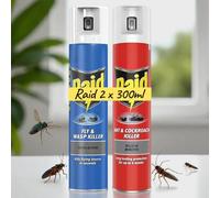 2 x 300ml FLY AND WASP Killer Spray Rapid Action & ANT AND COCKROACHS Killer Spray mixed Bundle