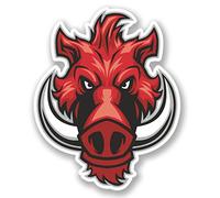 2 x 30cm/300mm Angry Wild Boar Hog Pig Vinyl Sticker Decal Laptop Travel Luggage Car iPad Sign Fun #4732