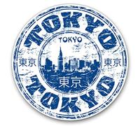 2 x 30cmVinyl Stickers - Blue Tokyo Japan Japanese Travel Decals for Car Van Luggage Scrap Book Fridge #5776