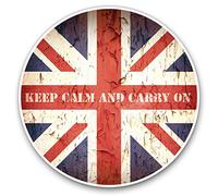 2 x 30cmVinyl Stickers - Keep Calm Carry On Britain Decals for Car Van Luggage Scrap Book Fridge #14515