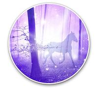 2 x 30cmVinyl Stickers - Magical Horse Purple Forest Decals for Car Van Luggage Scrap Book Fridge #3951