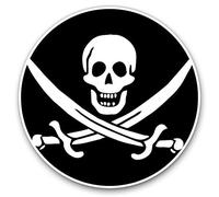 2 x 30cmVinyl Stickers - Pirate Flag Jolly Roger Ship Skull Decals for Car Van Luggage Scrap Book Fridge #24025