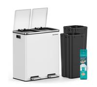 2 x 30L Recycling Rubbish Bin, White