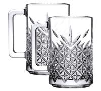 (2 x 315ml) Glass Mugs Coffee Tea Cappuccino Latte Hot Drinks Cups