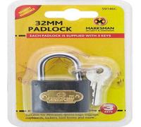 2 X 32mm Heavy Duty Iron Padlock With 3 Keys Security Pad Lock Luggage Locker