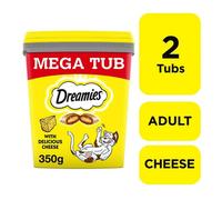 2 X 350G Dreamies Adult Cat Treats Mega Tubs Cheese Cat Biscuits 700G