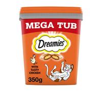 2 X 350G Dreamies Adult Cat Treats Mega Tubs Chicken Cat Biscuits (700G)
