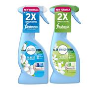 2 x 375ml Febreze Fabric Freshener Spray - Water-Based Formula - 1 x White Jasmine, 1 x Cotton Fresh
