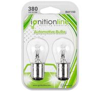 2 X 380 12V P21/5W Car Stop Brake Tail Fog Reverse Light Bayonet Bulbs Bay15D