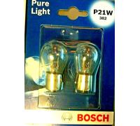 2 X 382 P21w 12v 21w Ba15s DRL Bosch P21W SINGLE FILAMENT BULBS BULB LIGHTS PAIR